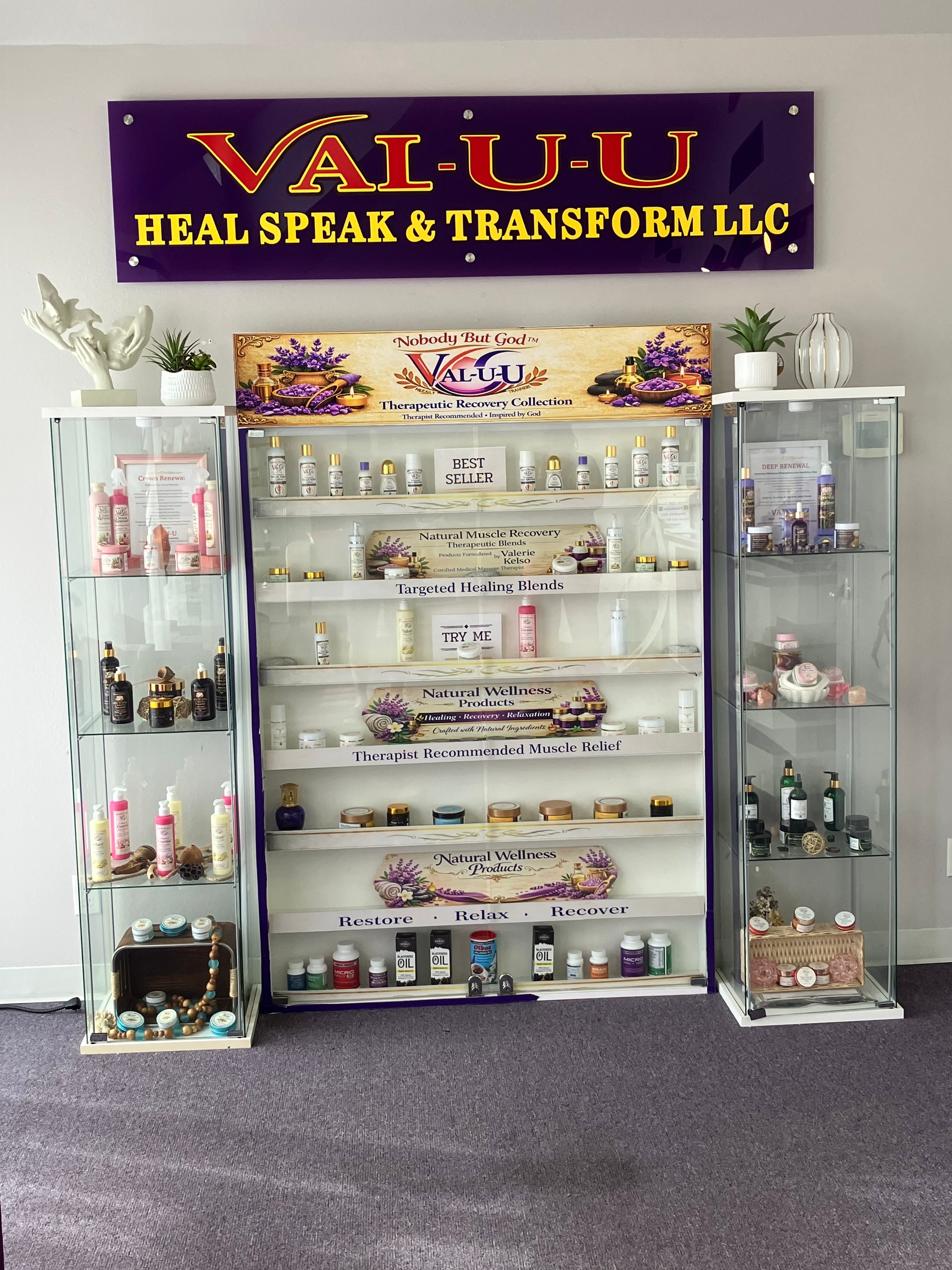 Val-U-U interior business sign